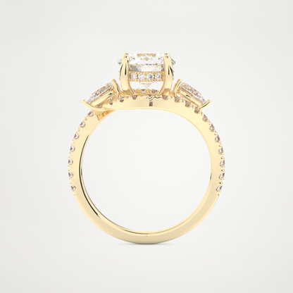 Round Cluster Lab Grown Diamond Engagement Ring