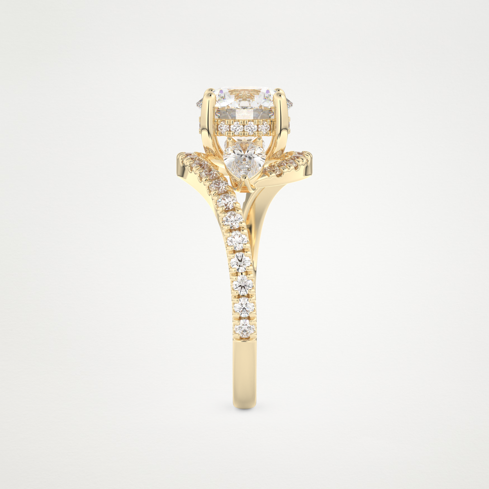 Round Cluster Lab Grown Diamond Engagement Ring