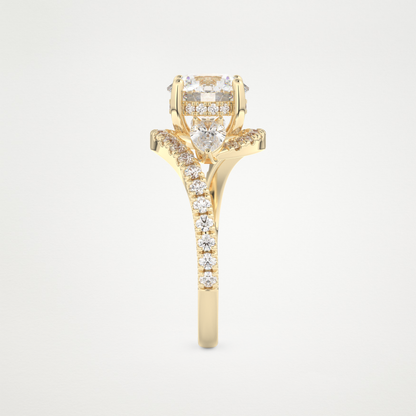 Round Cluster Lab Grown Diamond Engagement Ring
