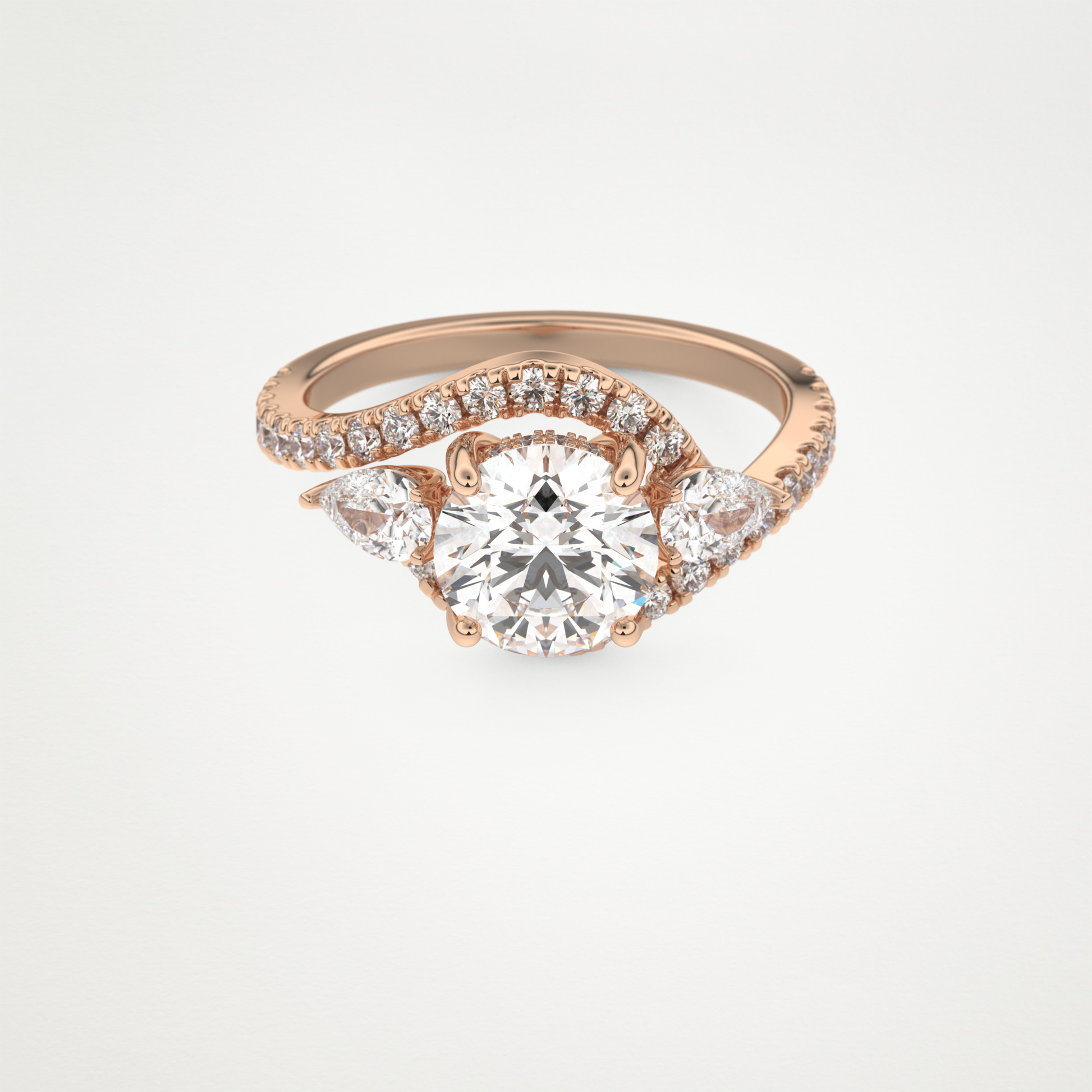 Round Cluster Lab Grown Diamond Engagement Ring