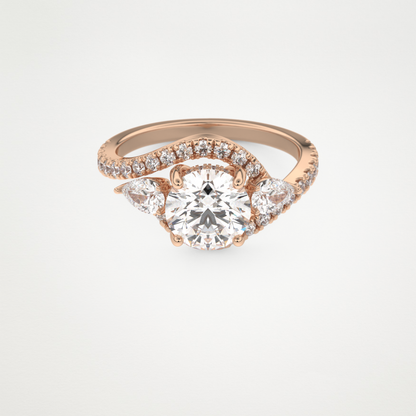 Round Cluster Lab Grown Diamond Engagement Ring