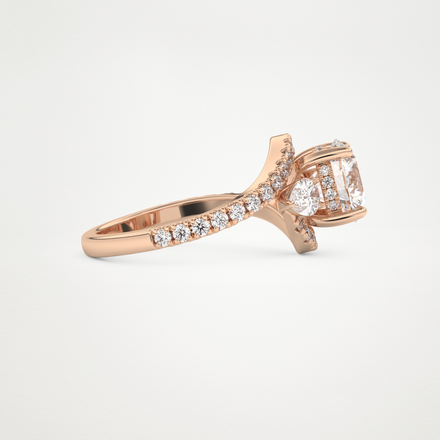 Round Cluster Lab Grown Diamond Engagement Ring