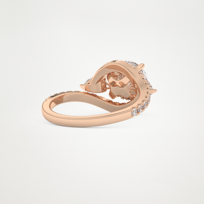 Round Cluster Lab Grown Diamond Engagement Ring