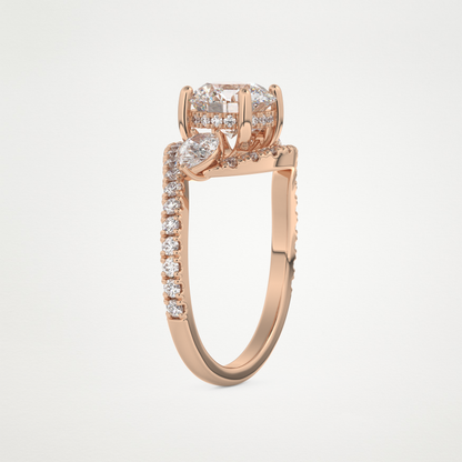 Round Cluster Lab Grown Diamond Engagement Ring