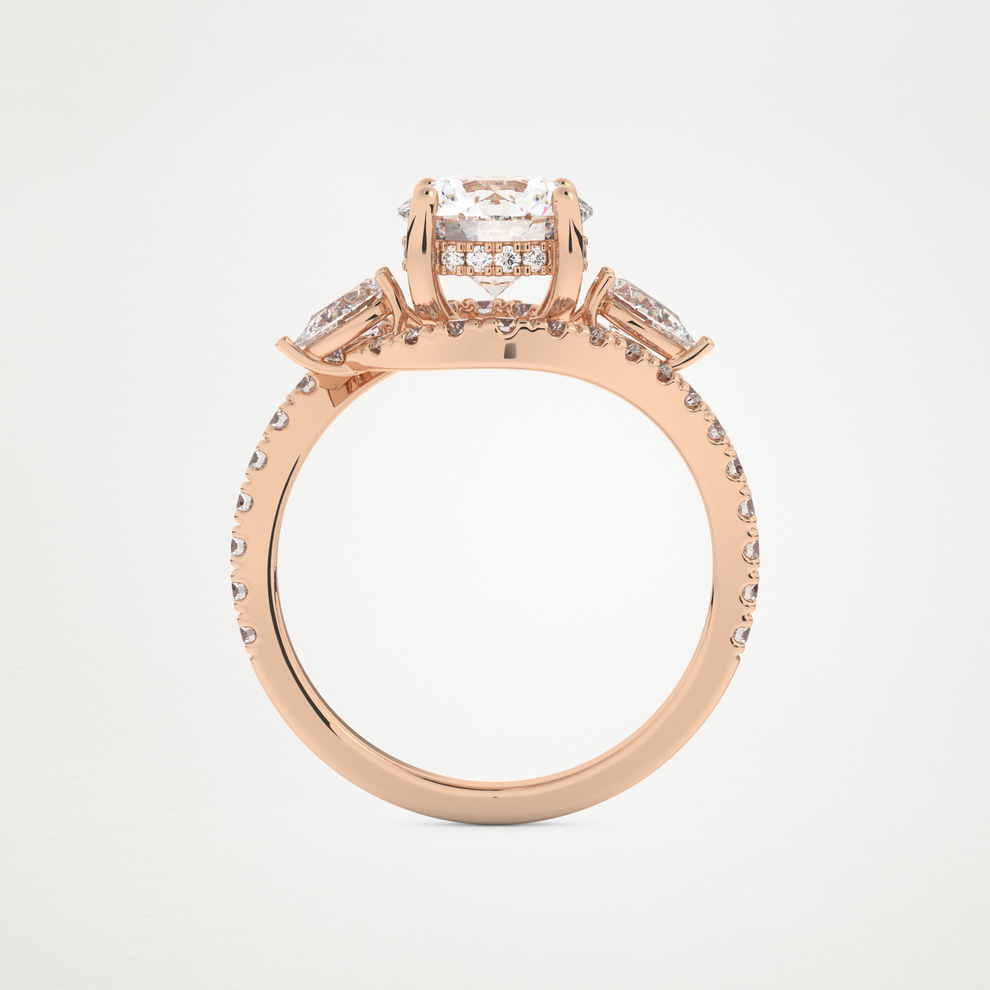 Round Cluster Lab Grown Diamond Engagement Ring