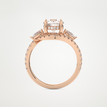 Round Cluster Lab Grown Diamond Engagement Ring