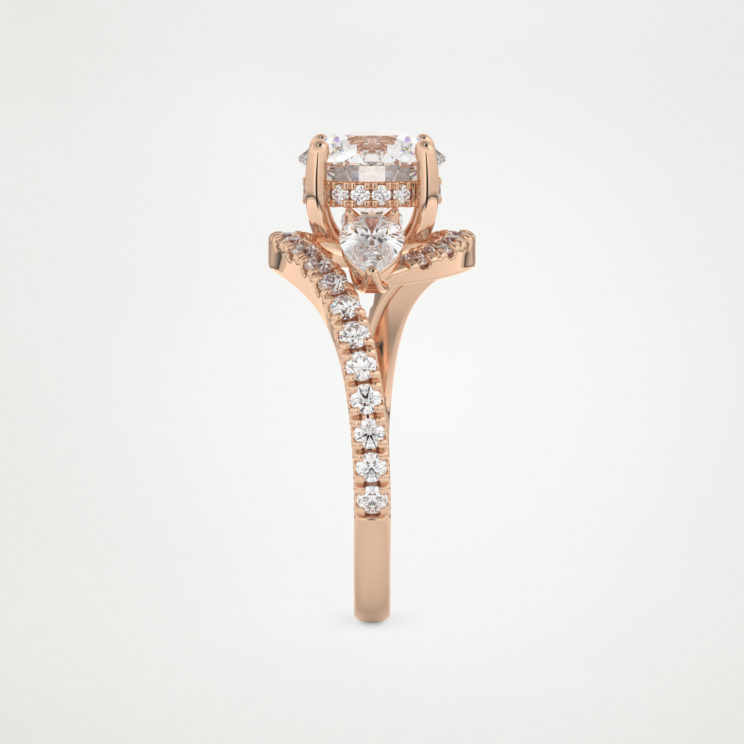 Round Cluster Lab Grown Diamond Engagement Ring