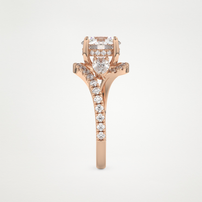 Round Cluster Lab Grown Diamond Engagement Ring