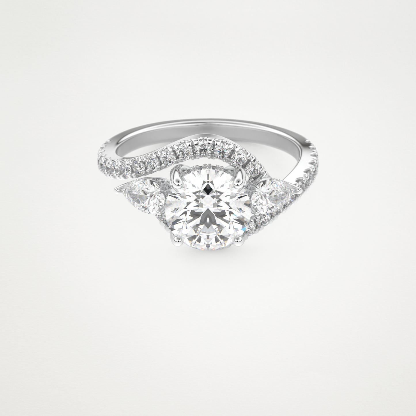 Round Cluster Lab Grown Diamond Engagement Ring