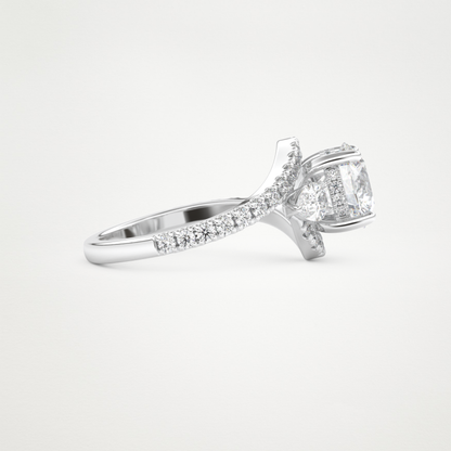 Round Cluster Lab Grown Diamond Engagement Ring