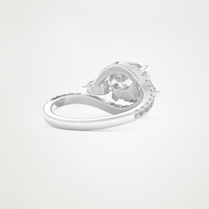 Round Cluster Lab Grown Diamond Engagement Ring