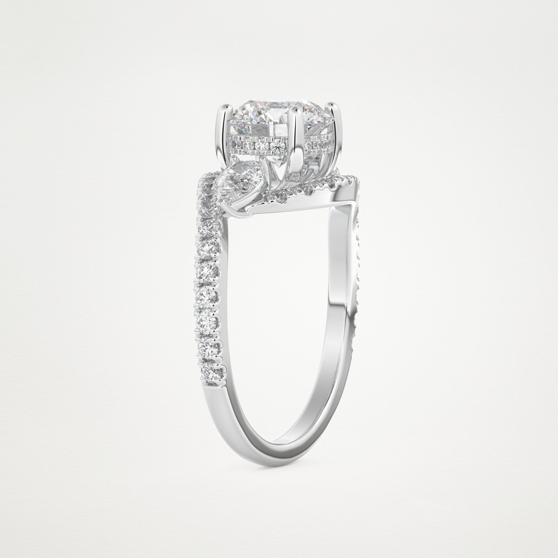 Round Cluster Lab Grown Diamond Engagement Ring