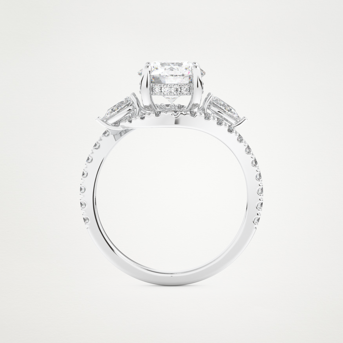 Round Cluster Lab Grown Diamond Engagement Ring