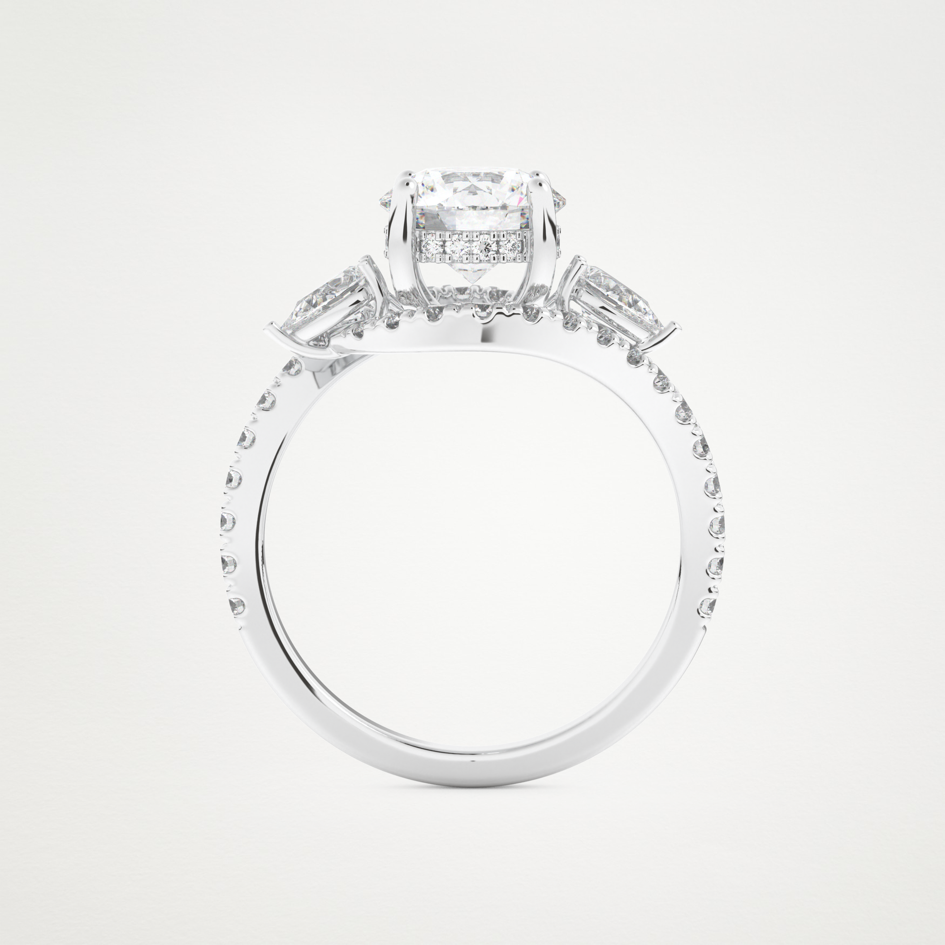 Round Cluster Lab Grown Diamond Engagement Ring