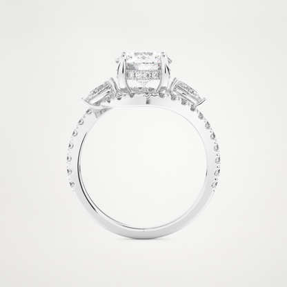 Round Cluster Lab Grown Diamond Engagement Ring