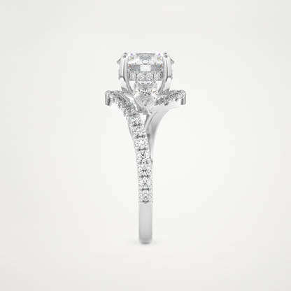 Round Cluster Lab Grown Diamond Engagement Ring
