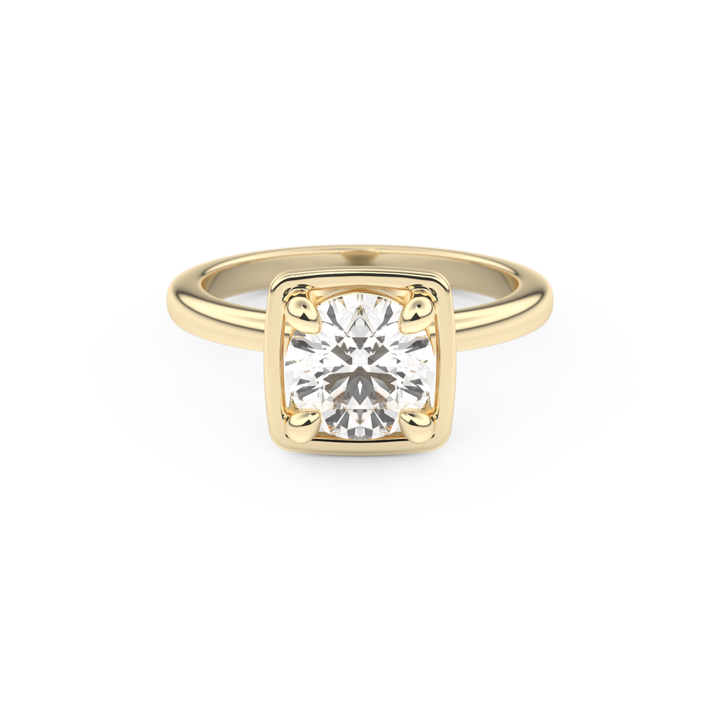 Round Pave Lab Grown Diamond Engagement Ring