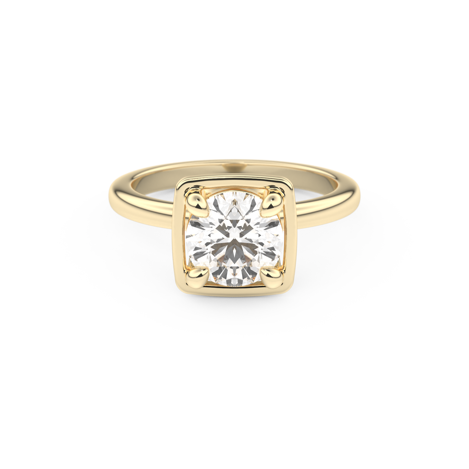 Round Pave Lab Grown Diamond Engagement Ring