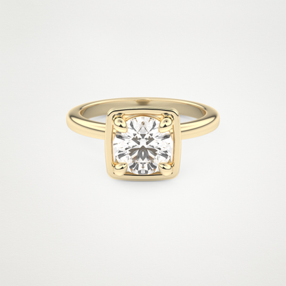 Round Pave Lab Grown Diamond Engagement Ring
