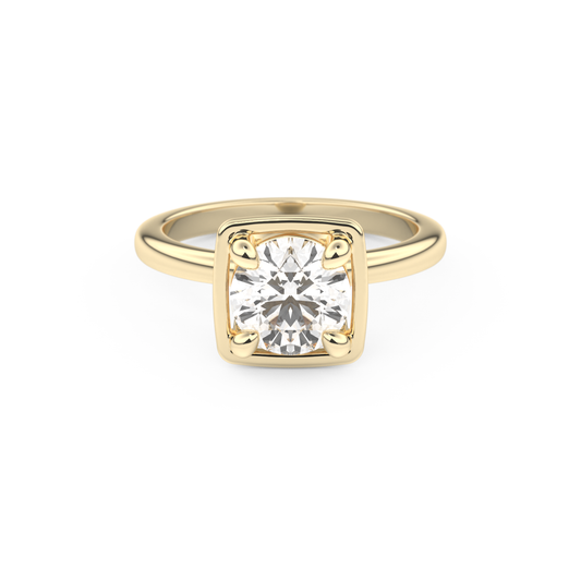 Round Pave Lab Grown Diamond Engagement Ring