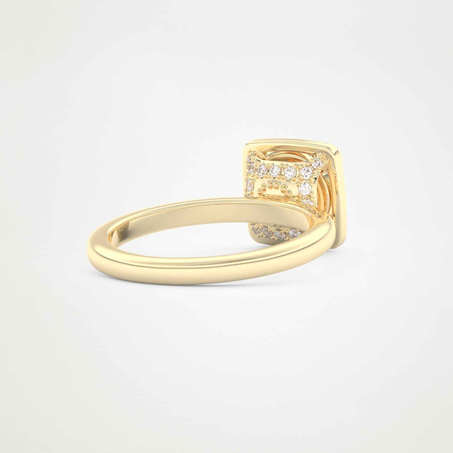 Round Pave Lab Grown Diamond Engagement Ring