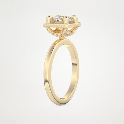 Round Pave Lab Grown Diamond Engagement Ring