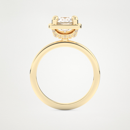 Round Pave Lab Grown Diamond Engagement Ring