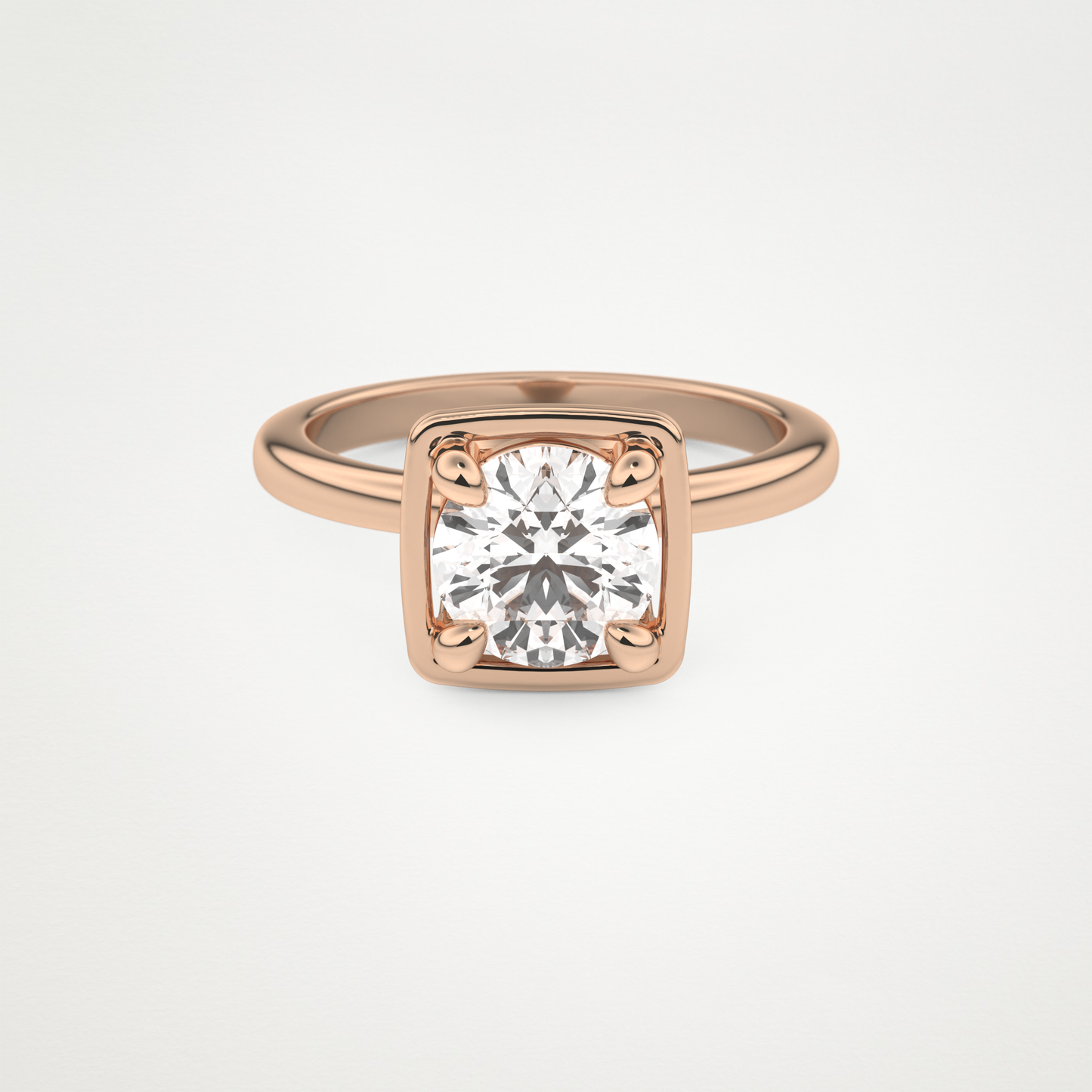 Round Pave Lab Grown Diamond Engagement Ring