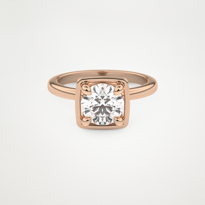 Round Pave Lab Grown Diamond Engagement Ring