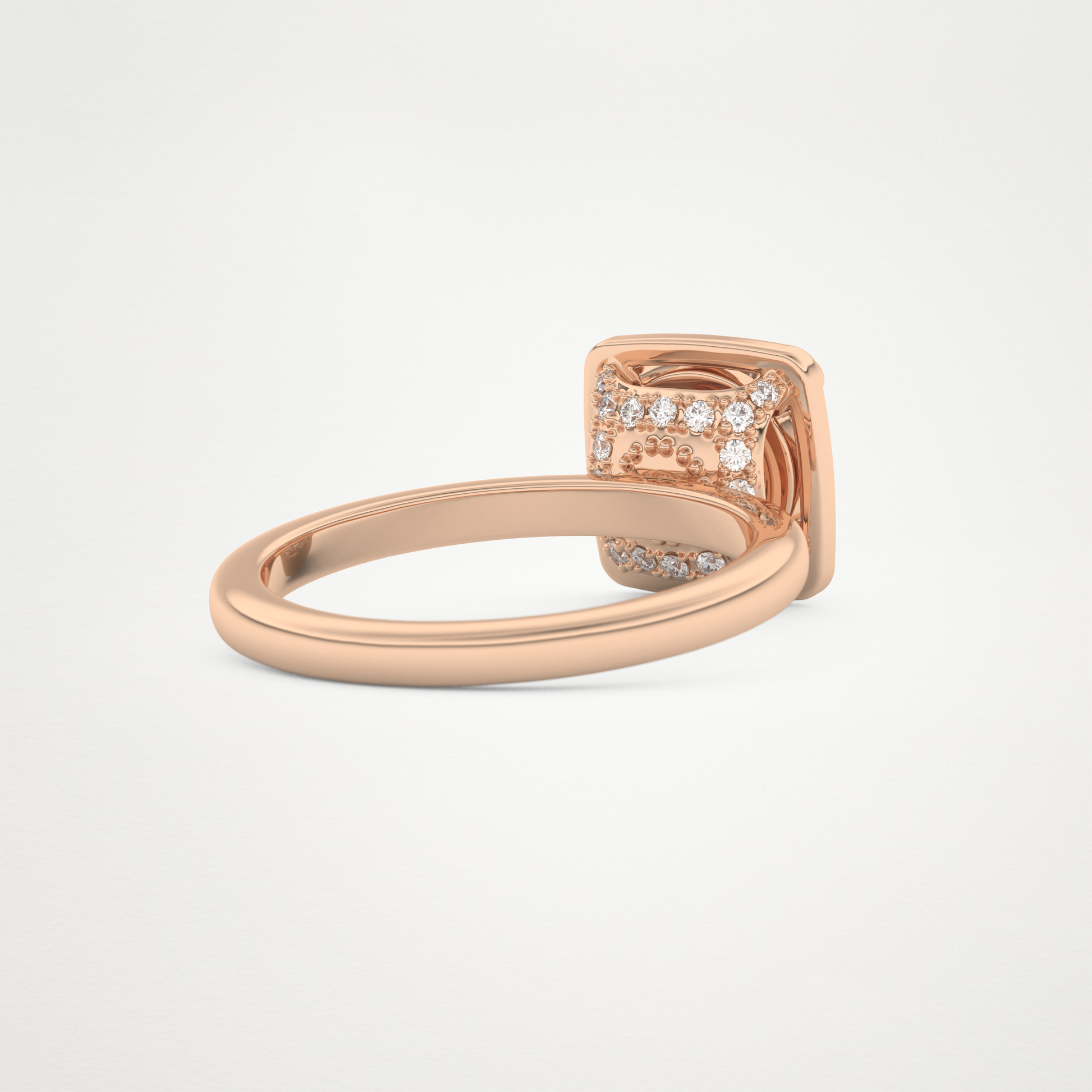 Round Pave Lab Grown Diamond Engagement Ring