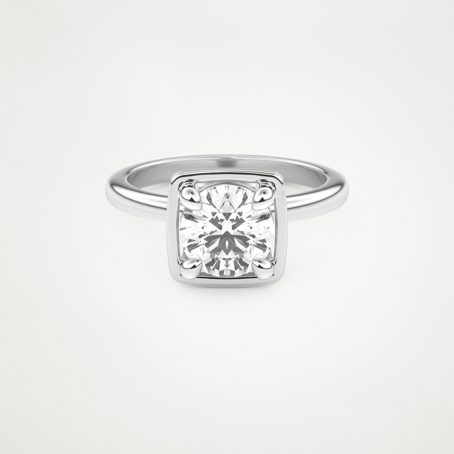 Round Pave Lab Grown Diamond Engagement Ring