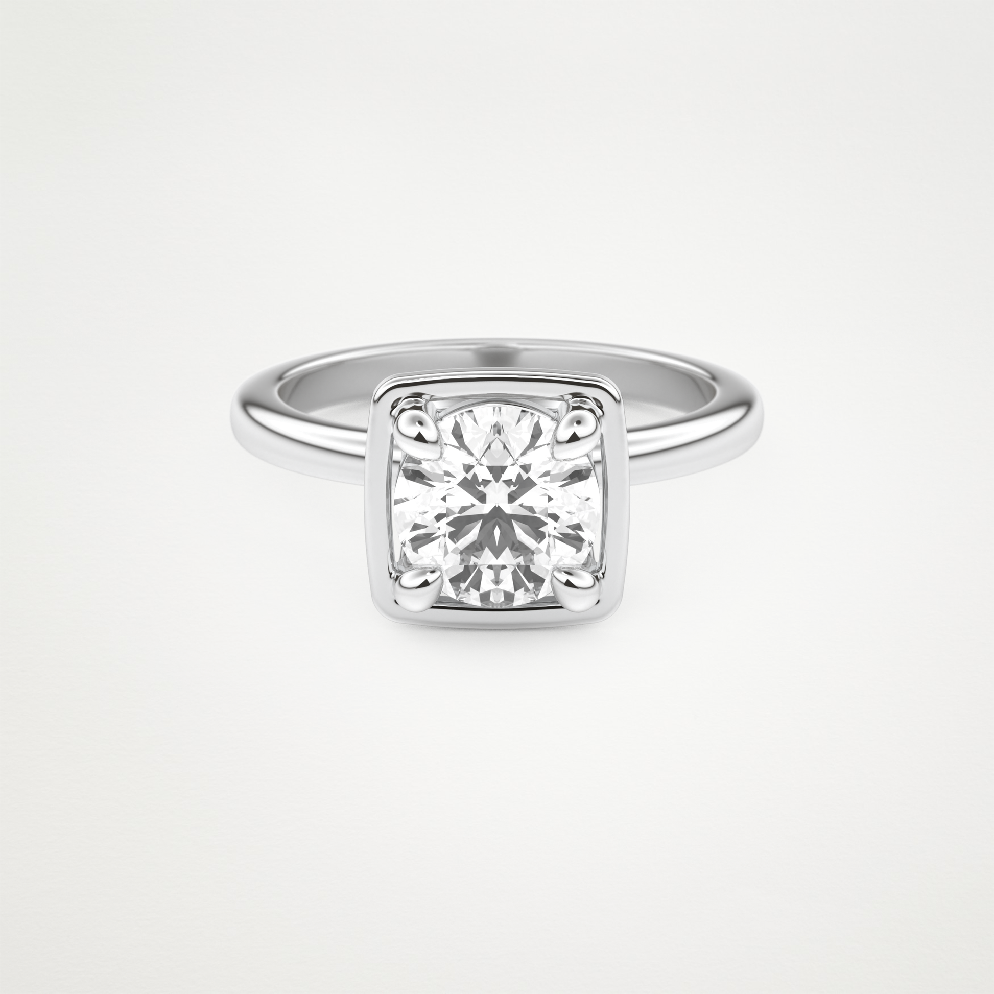 Round Pave Lab Grown Diamond Engagement Ring
