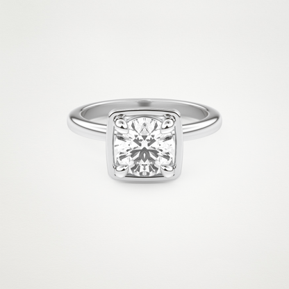 Round Pave Lab Grown Diamond Engagement Ring