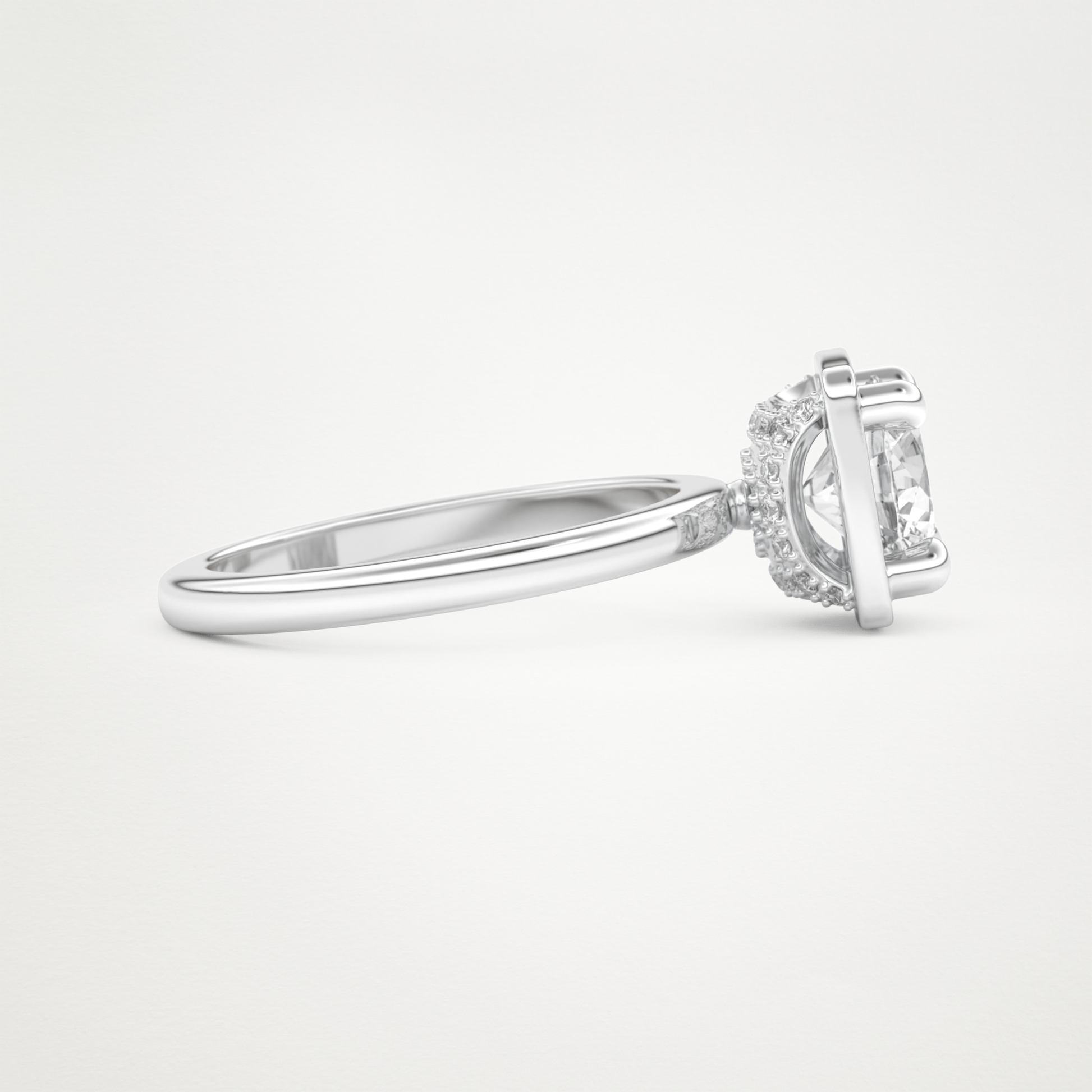 Round Pave Lab Grown Diamond Engagement Ring