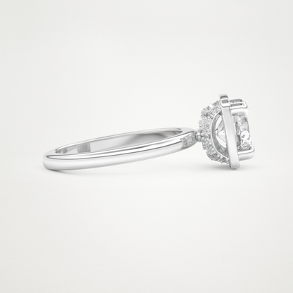 Round Pave Lab Grown Diamond Engagement Ring