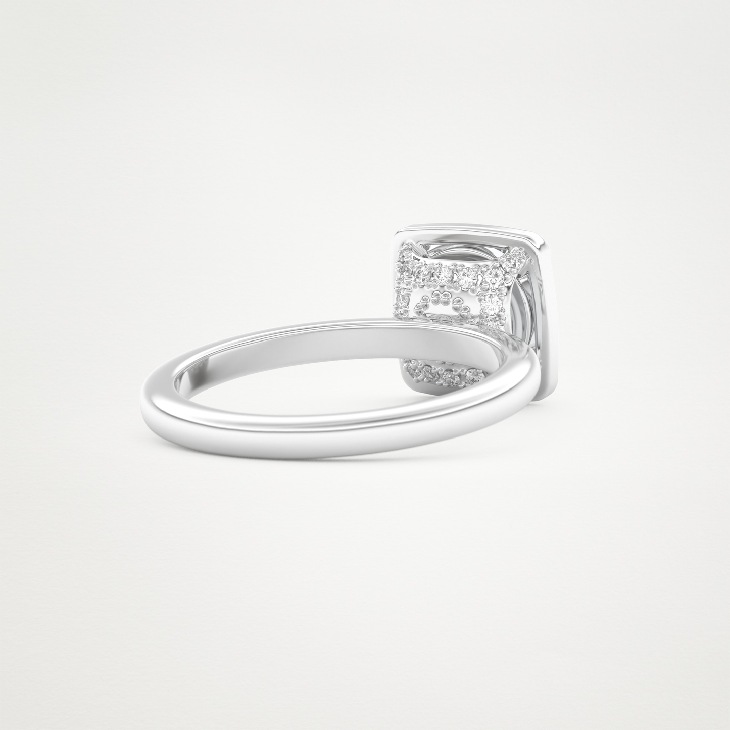 Round Pave Lab Grown Diamond Engagement Ring