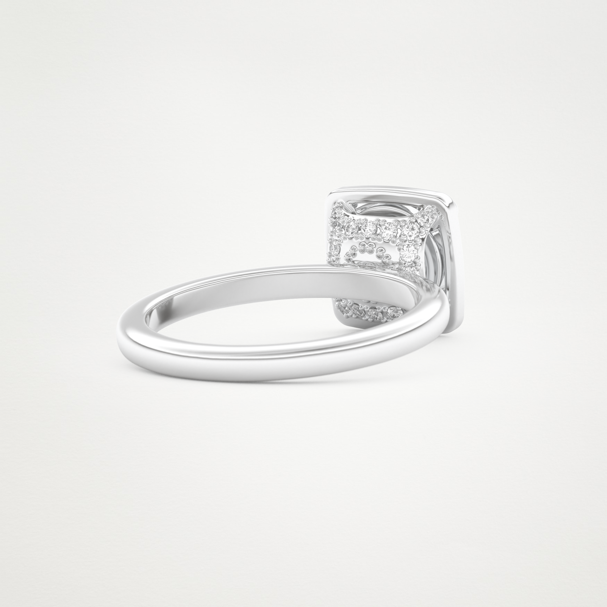 Round Pave Lab Grown Diamond Engagement Ring