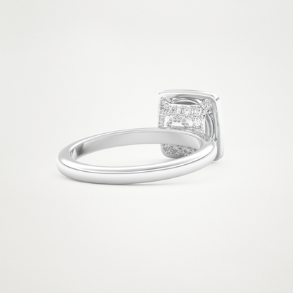 Round Pave Lab Grown Diamond Engagement Ring