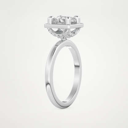 Round Pave Lab Grown Diamond Engagement Ring