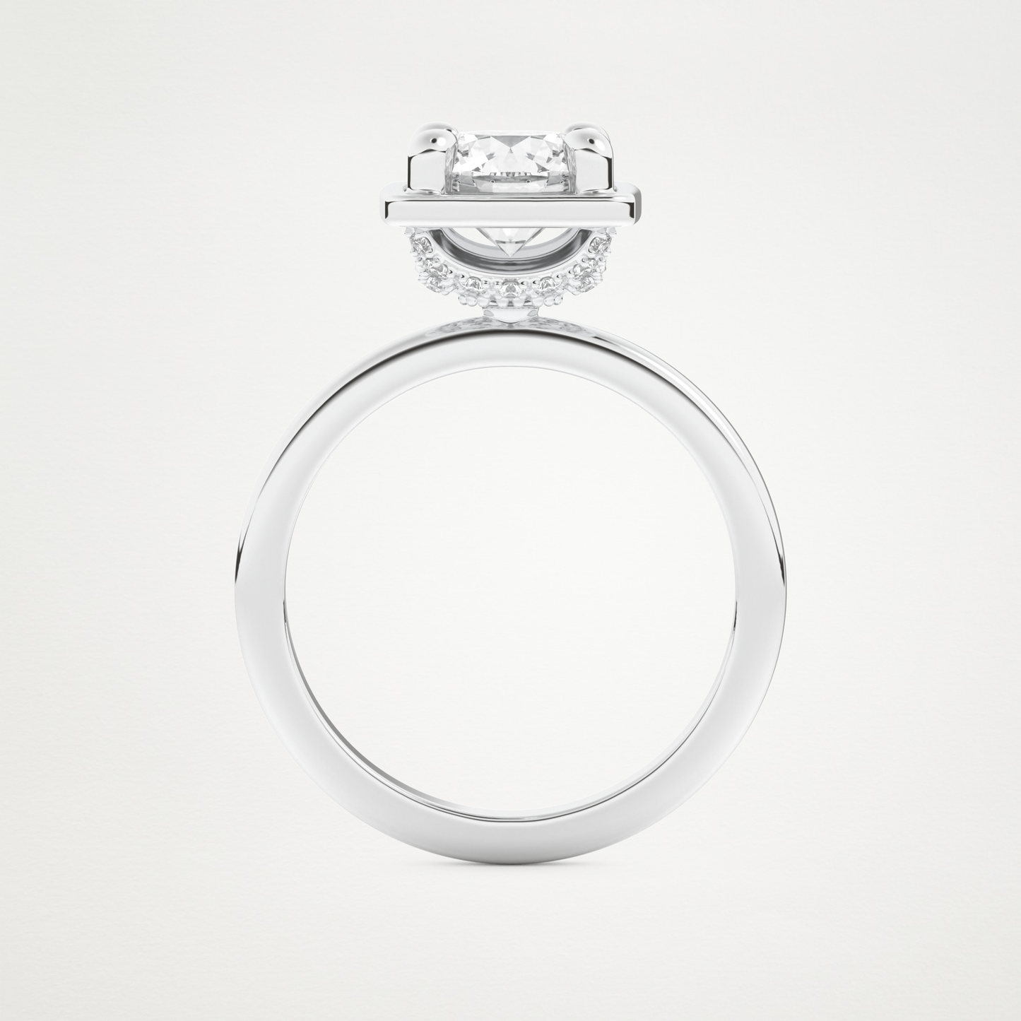 Round Pave Lab Grown Diamond Engagement Ring