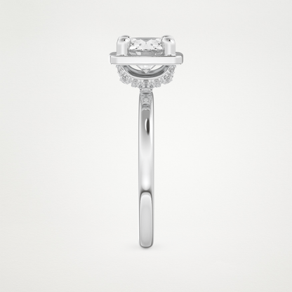Round Pave Lab Grown Diamond Engagement Ring
