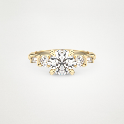 Round Cluster Lab Grown Diamond Engagement Ring