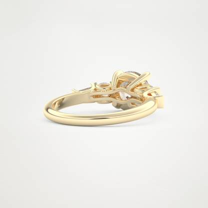 Round Cluster Lab Grown Diamond Engagement Ring