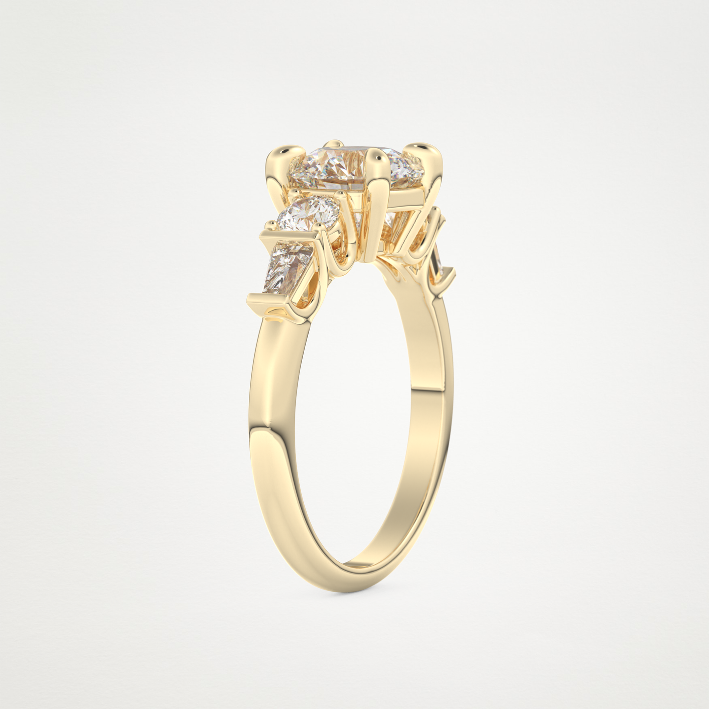 Round Cluster Lab Grown Diamond Engagement Ring