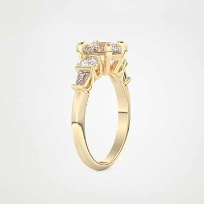 Round Cluster Lab Grown Diamond Engagement Ring