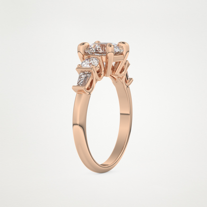 Round Cluster Lab Grown Diamond Engagement Ring