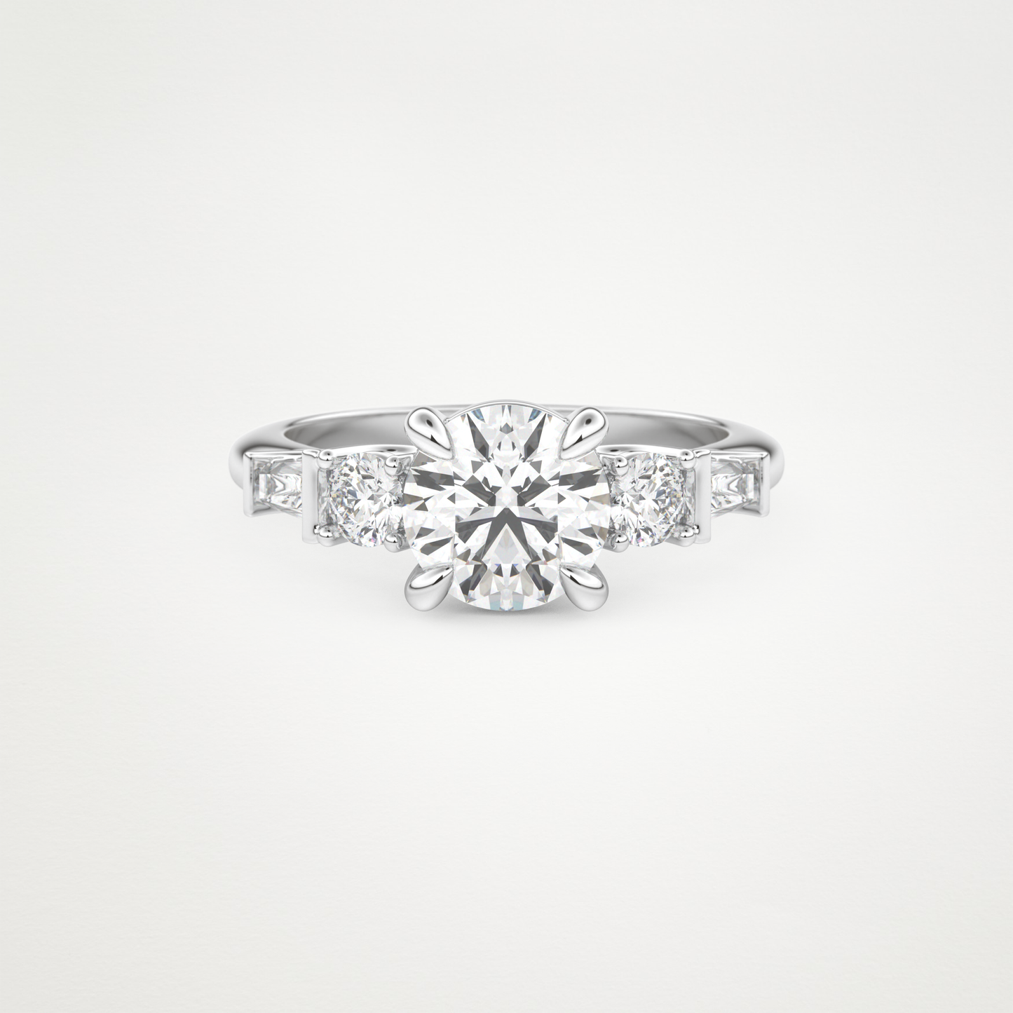 Round Cluster Lab Grown Diamond Engagement Ring