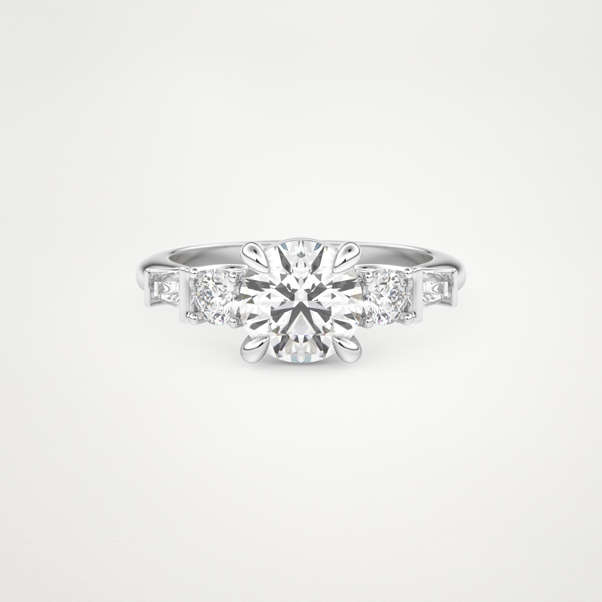 Round Cluster Lab Grown Diamond Engagement Ring
