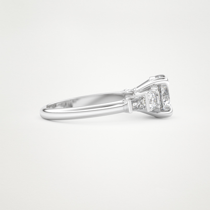 Round Cluster Lab Grown Diamond Engagement Ring