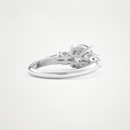Round Cluster Lab Grown Diamond Engagement Ring